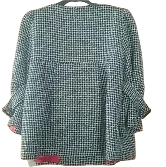 Xoxo crop wool blend jacket.tweed black Y2K. Vintage. Missing button. - Picture 2 of 6